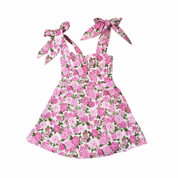 Show Me Your Mumu Dress Claire Mini Cottage Floral Pink Large NWT - Picture 3 of 9